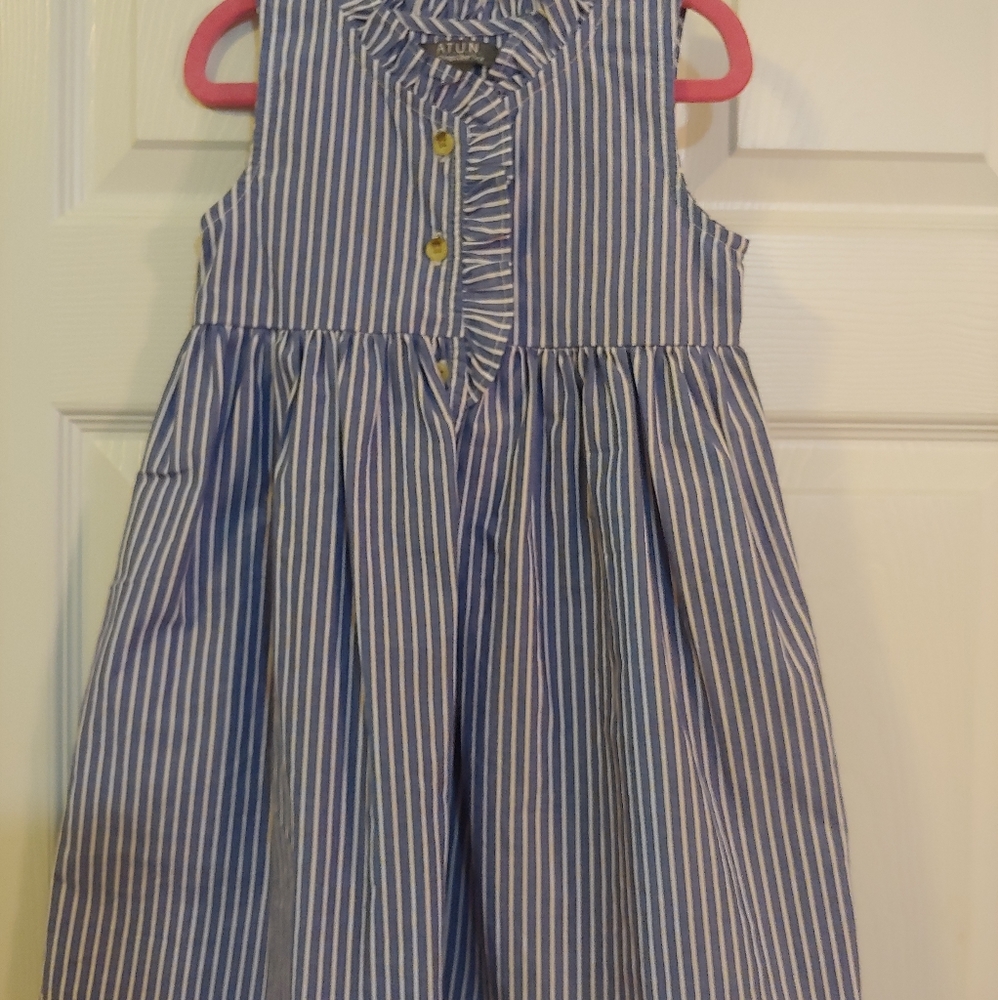 Navy striped cotton dress